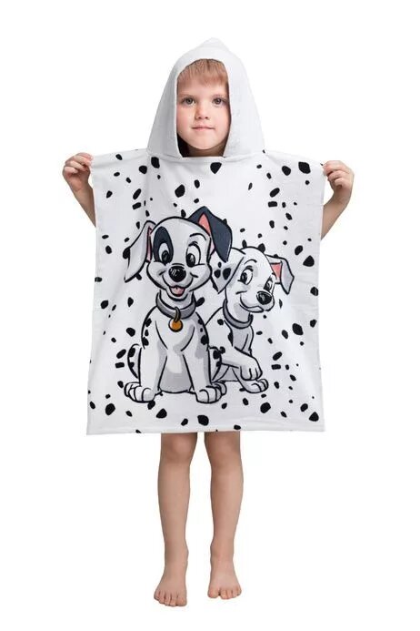 100% katoen poncho van 101 Dalmatiërs in 50 x 115 cm