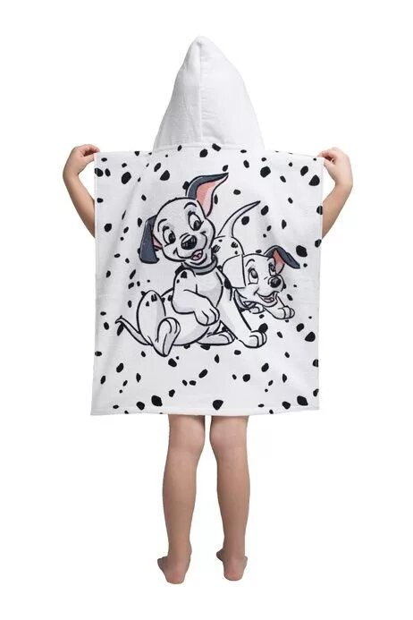 Poncho 50 x 115 cm van 101 Dalmatiërs, Zwart/Wit
