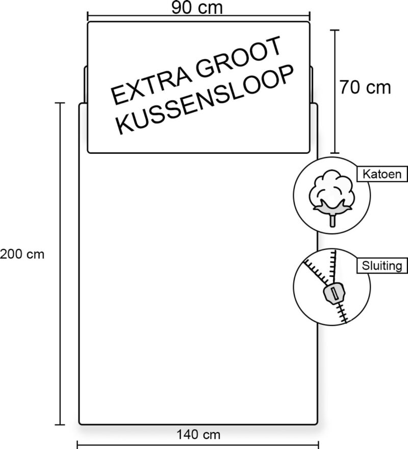 Todd overtrek van Mario, 140 x 200 cm, kussensloop 70 x 90 cm