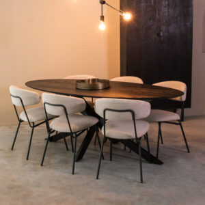 Label51 eetkamertafel James - Zwart - Mangohout - foto 1