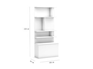 Boekenkast bij - Multimo opklapbed 228 cm hoog - Wit