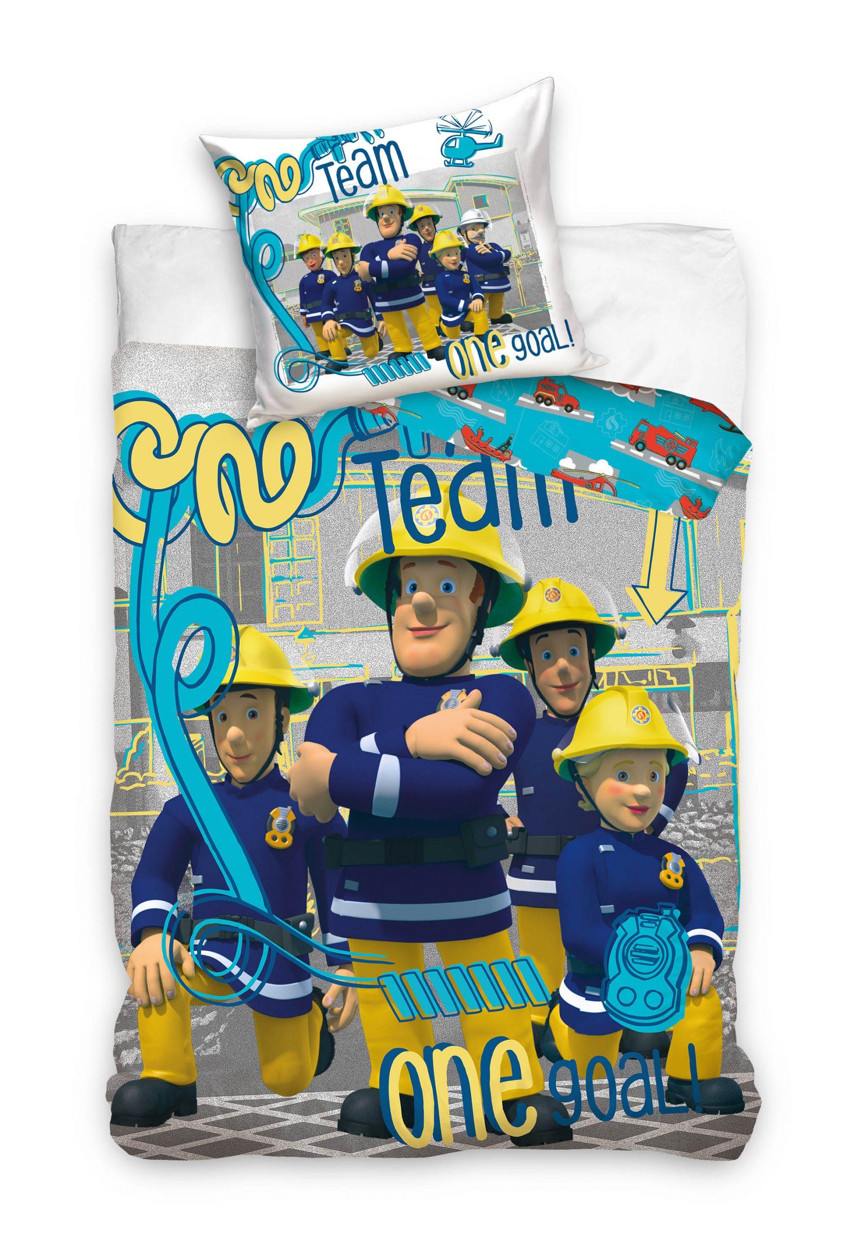 Brandweerman Sam dekbedovertrek One Team 140 x 200 cm - Multicolor - 140 x 200 cm - 100% katoen
