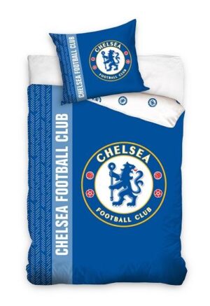 Chelsea dekbedovertrek logo 140 x 200 cm blauw - Blauw - 140 x 200 cm - 48% katoen, 52% polyester