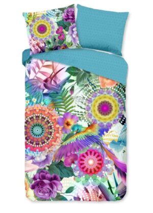 HIP dekbedovertrek mandala's, bloemen en vogels - Multicolor - 140 x 200/220 cm - 100% katoen/satijn