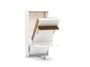Eenpersoons Happy Hout - Multimo opklapbed met bureau - Wit