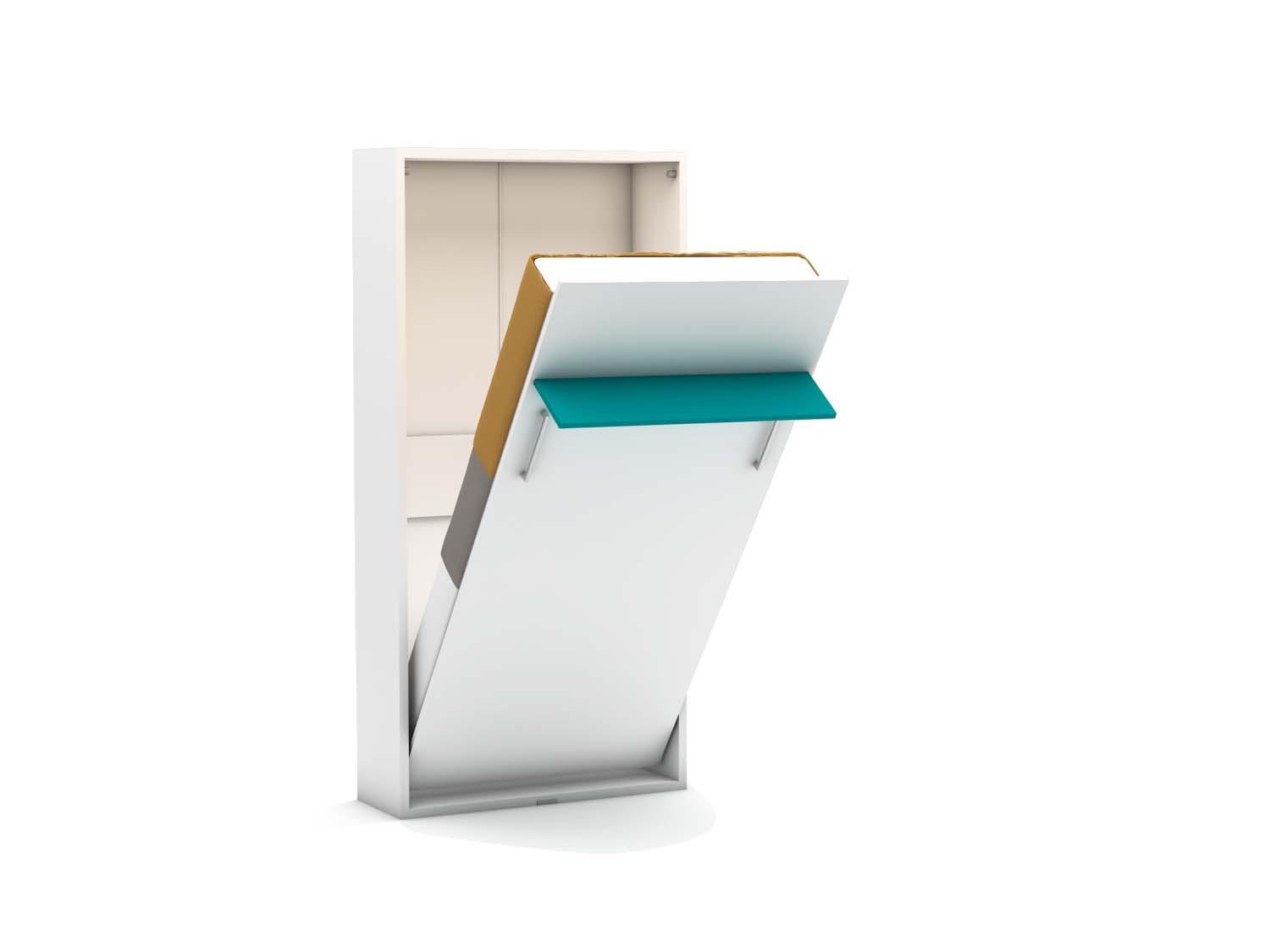 Eenpersoons Happy Turquoise - Multimo opklapbed zonder bureau - Wit