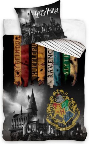Harry Potter dekbedovertrek - Multicolor - 140 x 200 cm - 100% katoen - kussensloop 60 x 63 cm, 60 x 70 cm, 65 x 65 cm, 70 x 80 cm