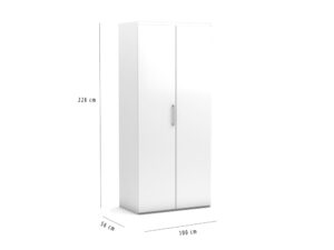 Dubbele kledingkast bij - Multimo opklapbed 228 cm hoog - Wit