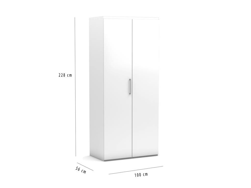 Dubbele kledingkast bij - Multimo opklapbed 228 cm hoog - Wit