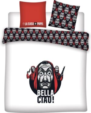 La Casa de Papel dekbedovertrek bella ciao - Multicolor - 140 x 200 cm, 240 x 220 cm - 100% katoen