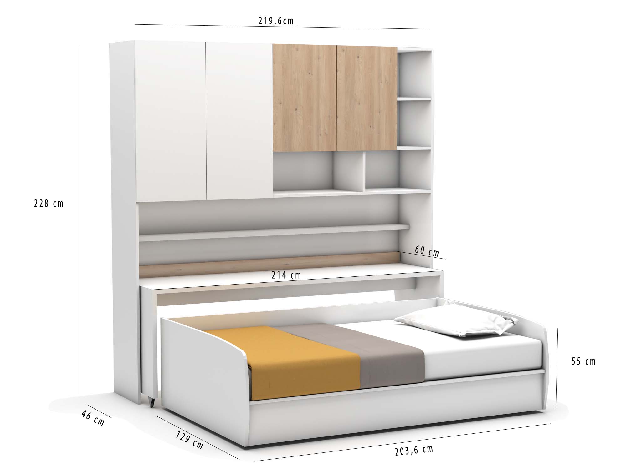 Icon compact 3 bedden opklapbed van Multimo