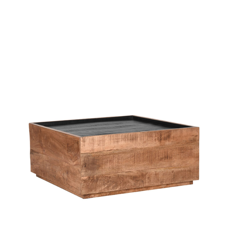LABEL51 Salontafel Noble - Rough - Mangohout - 80x80 cm