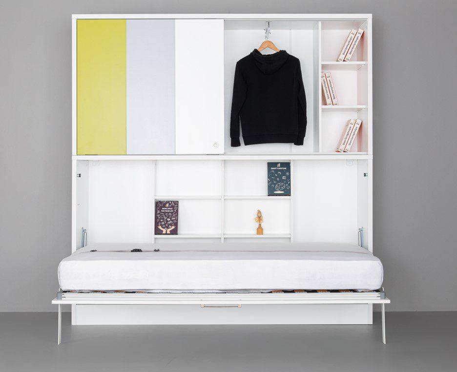 Bedkast Academy met Bureau & kastruimte van Multimo - Wit