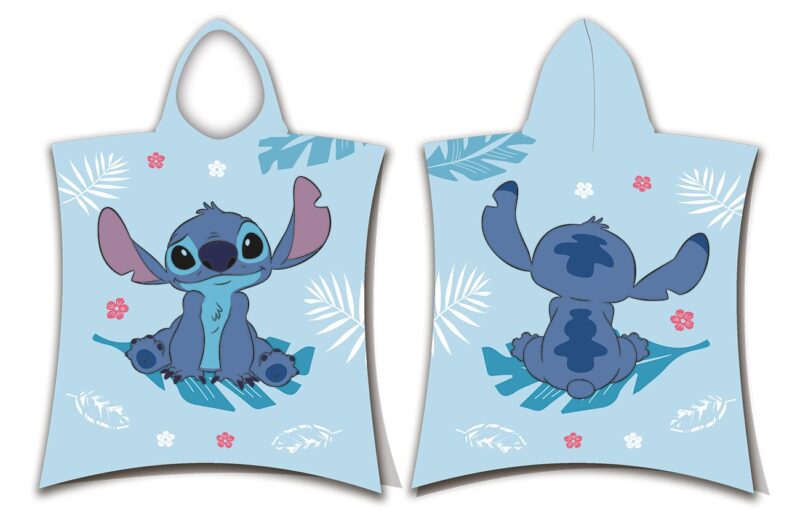 50 x 115 cm blauw badponcho van Lilo en Stitch, 50 x 115 cm