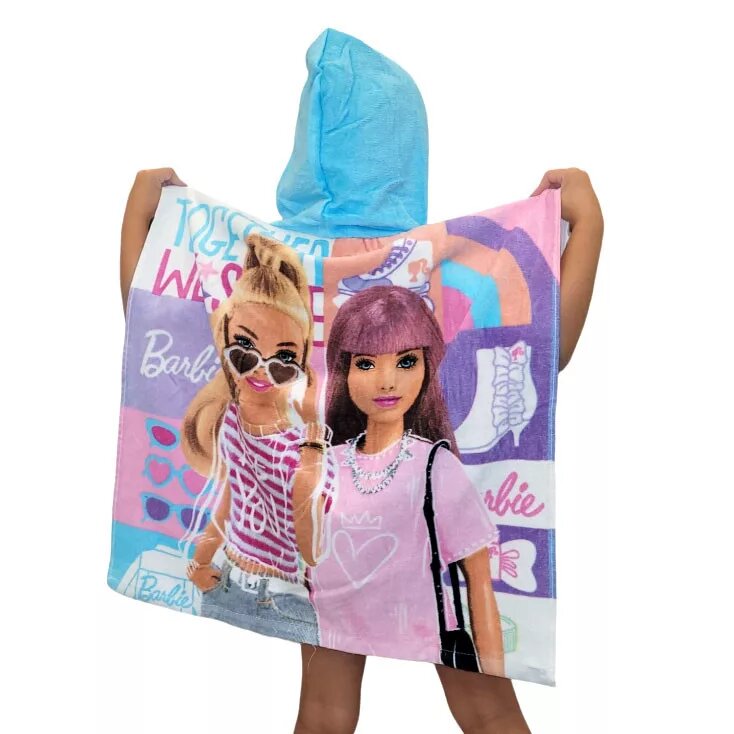 100% katoen poncho Shine 60 x 120 cm van Barbie in 60 x 120 cm