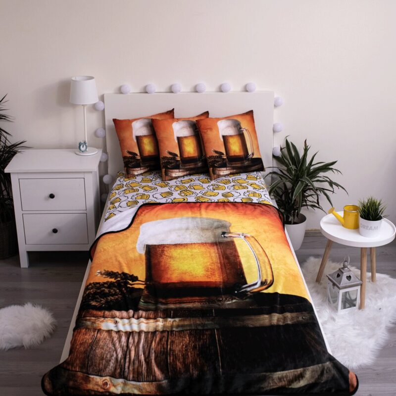 100% Polyester deken pul van Bier in 120 x 150 cm