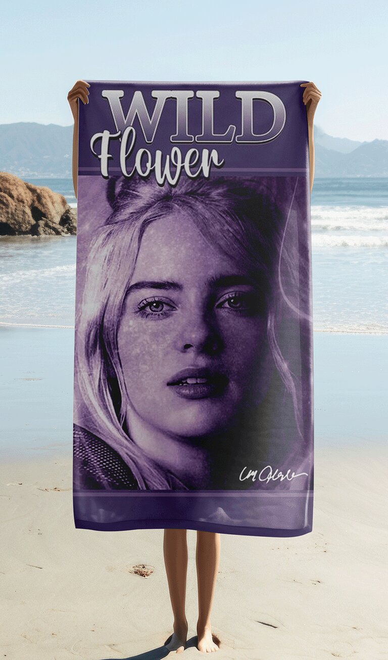100% katoen strandhanddoek 70x140cm Katoen van Billie Eilish in 70 x 140 cm