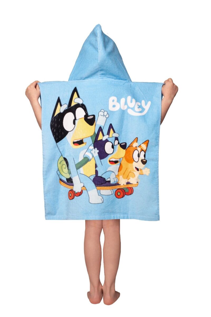 100% katoen poncho van Bluey in 50 x 115 cm