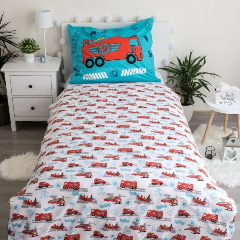 100% katoen dekbedset Team 140 x 200 cm van Brandweerman Sam in 140 x 200 cm