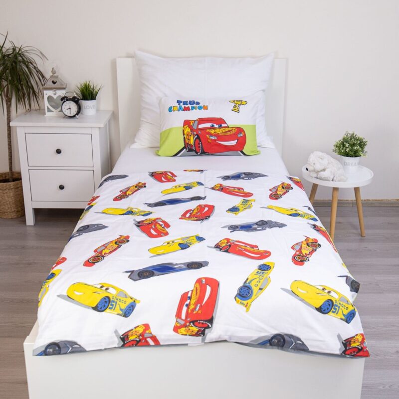 Katoen dekbedset Champion van Cars in 100 x 135 cm