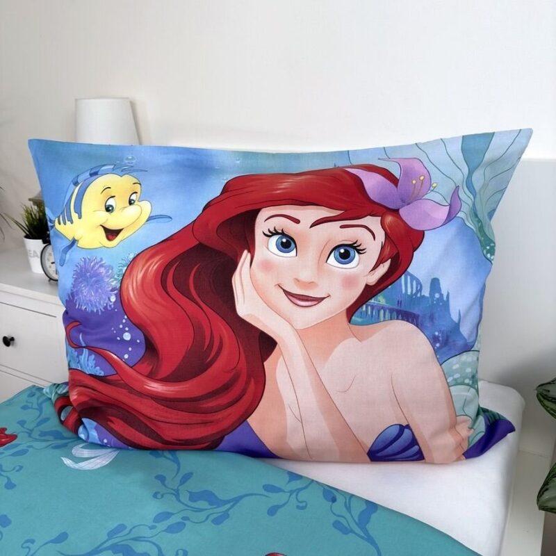 Oranje overtrek van Disney De Kleine Zeemeermin - 140 x 200 cm - 100% katoen