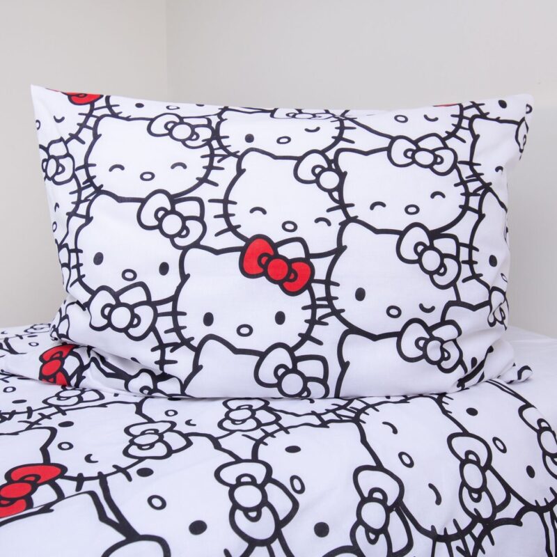 Wit overtrek van Hello Kitty - Wit 140 X 200 cm - 100% katoen