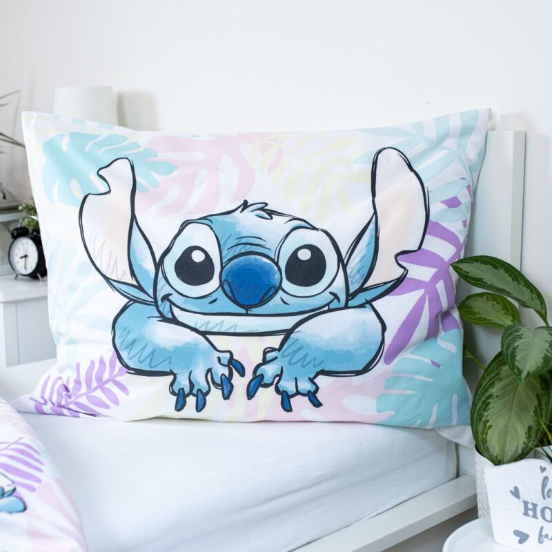 Multicolor overtrek van Lilo en Stitch - Knuffel 140 x 200 cm - 100% katoen