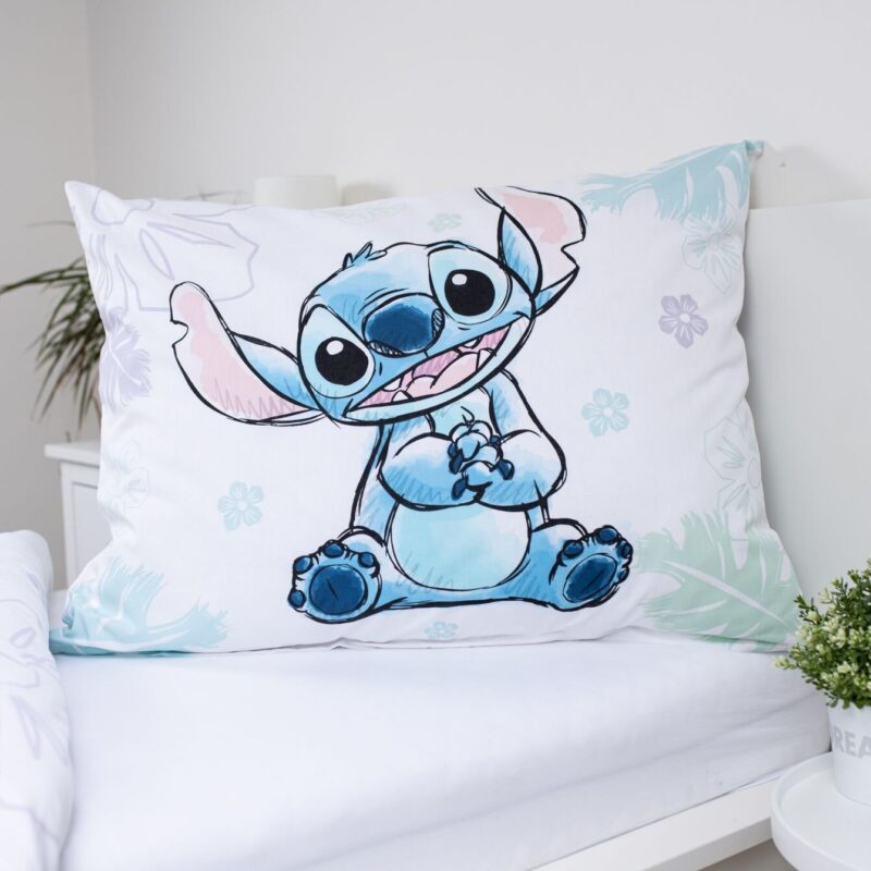 Wit overtrek van Lilo en Stitch - Ohana White 140 x 200 cm - 100% katoen