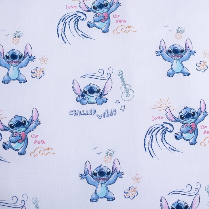 Blauw overtrek van Lilo en Stitch - Wave 140 x 200 cm - 100% katoen