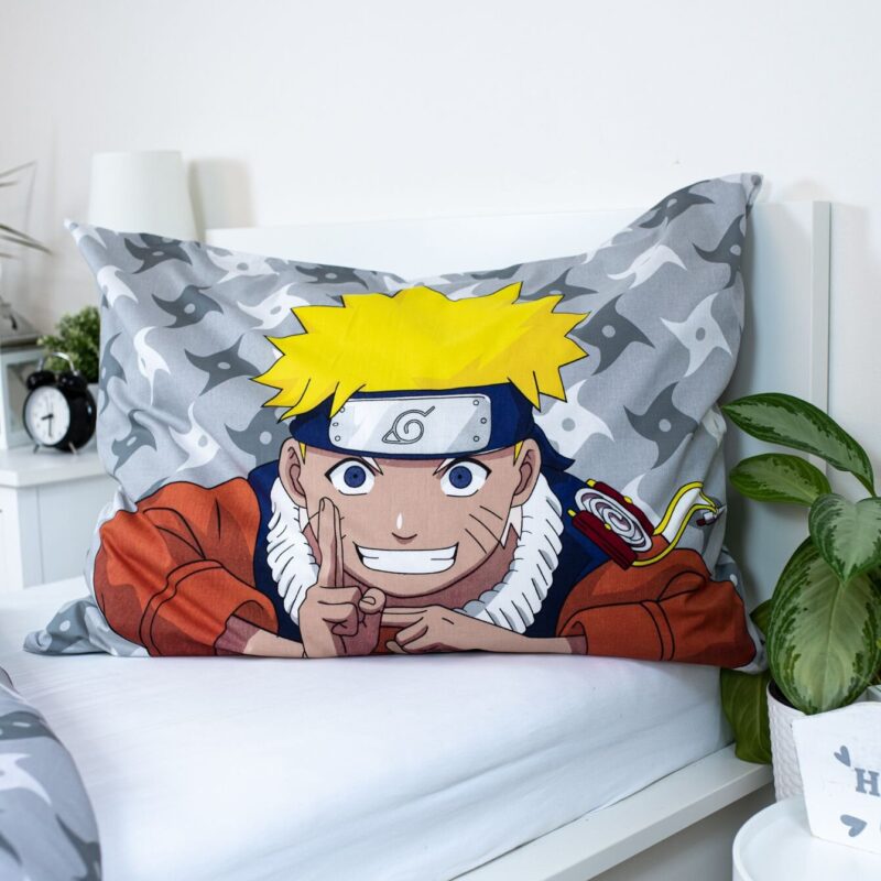 Multicolor overtrek van Naruto - Happy 140 x 200 cm Katoen 70 x 90 cm - 100% katoen
