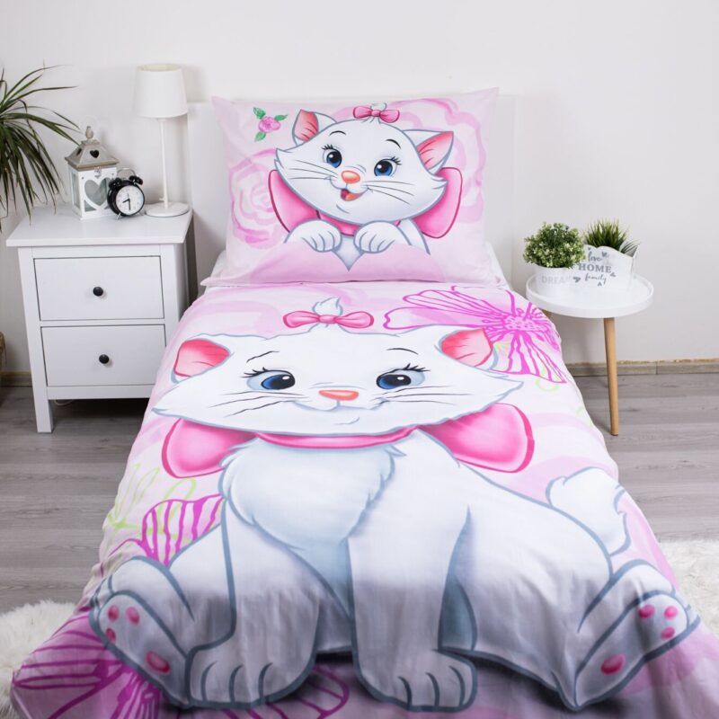 Roze overtrek van Disney AristoCats, 140 x 200 cm, kussensloop 70 x 90 cm