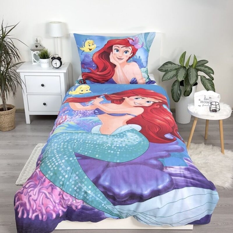 140 x 200 cm overtrek van Disney De Kleine Zeemeermin, 140 x 200 cm, kussensloop 63 x 63 cm