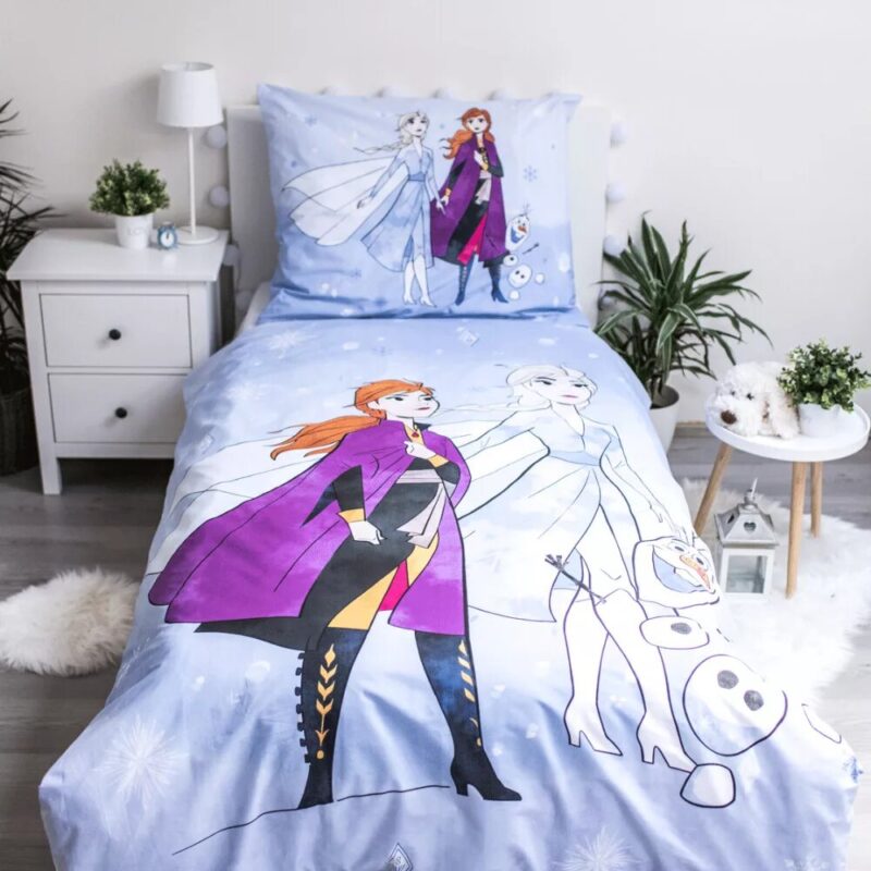 Sisters en Olaf overtrek van Disney Frozen, 140 x 200 cm, kussensloop 70 x 90 cm