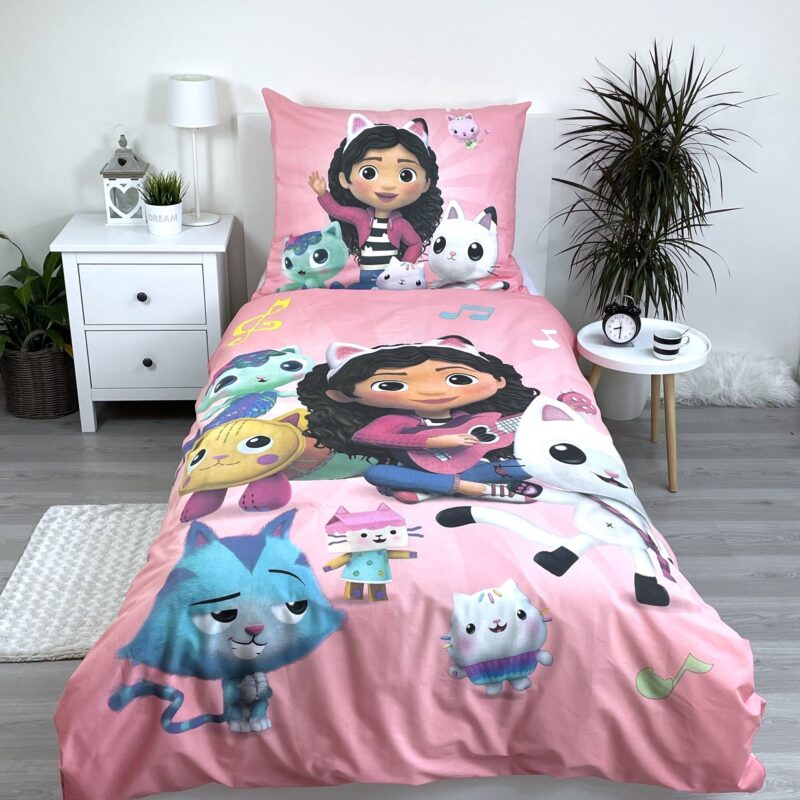 Dollls overtrek van Gabby's Dollhouse, 140 x 200 cm, kussensloop 70 x 90 cm