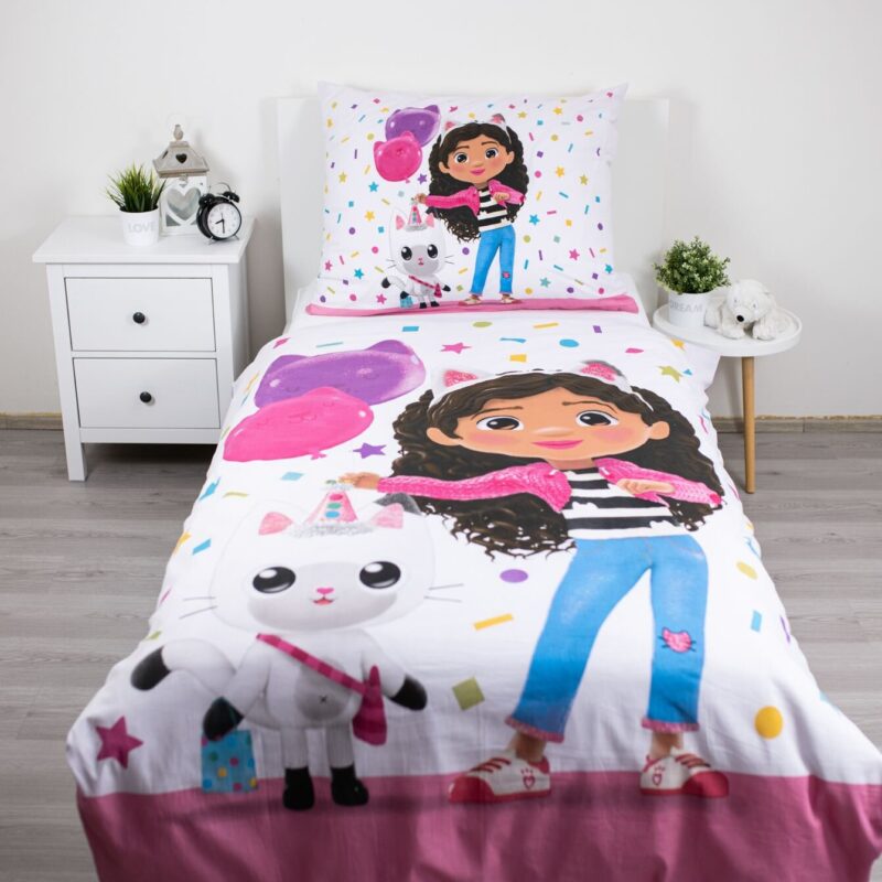 Balloon overtrek van Gabby's Dollhouse, 140 x 200 cm, kussensloop 70 x 90 cm