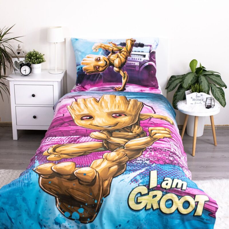140 x 200 cm overtrek van I am Groot, 140 x 200 cm, kussensloop 63 x 63 cm