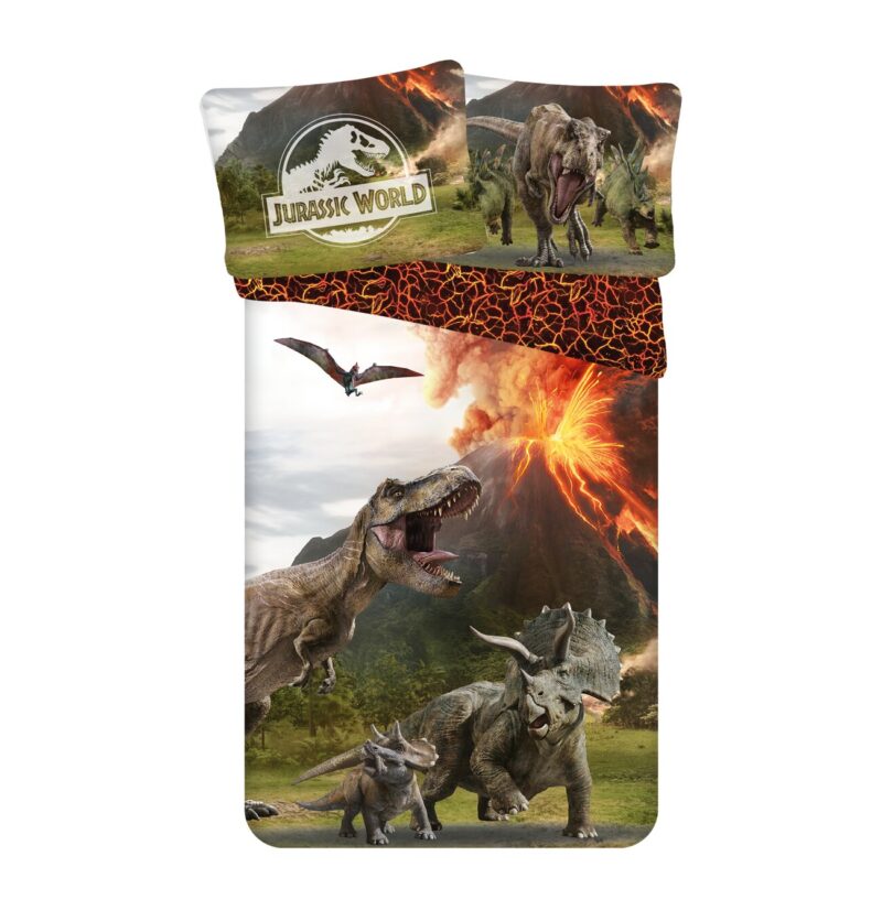Eruption 140 x 200 cm Katoen overtrek van Jurassic World, 140 x 200 cm, kussensloop 70 x 90 cm