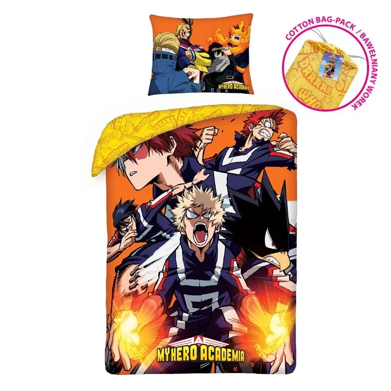 Heroes Rising 140 x 200 cm overtrek van My Hero Academia, 140 x 200 cm, kussensloop 70 x 90 cm