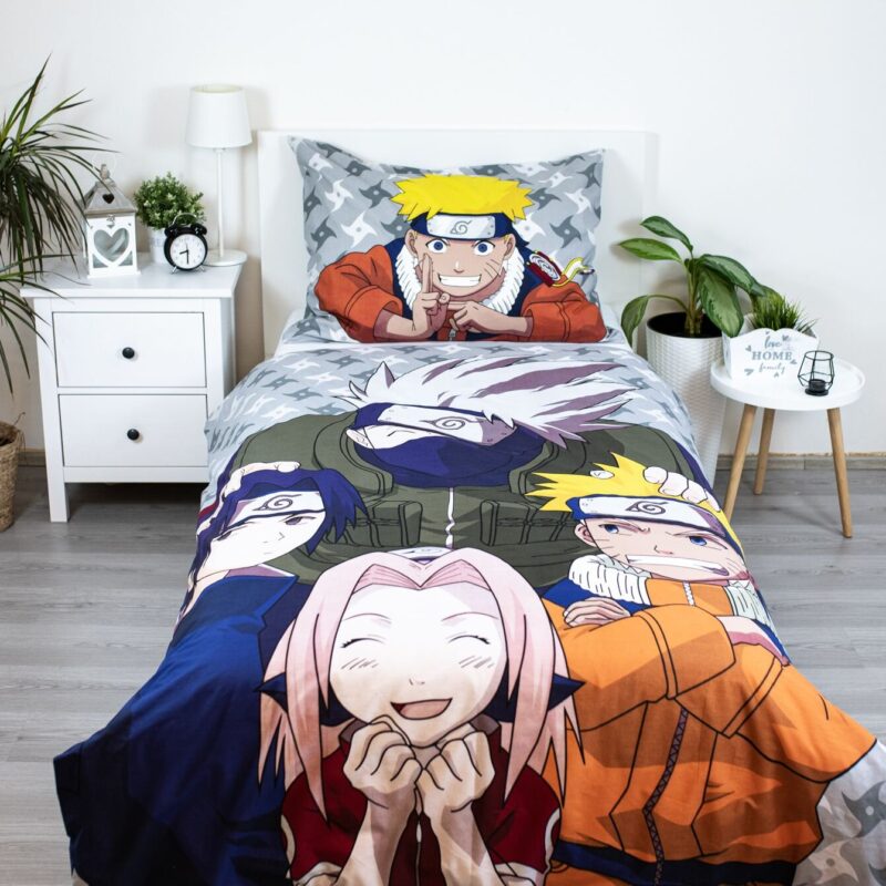 Happy 140 x 200 cm Katoen 70 x 90 cm overtrek van Naruto, 140 x 200 cm, kussensloop 70 x 90 cm