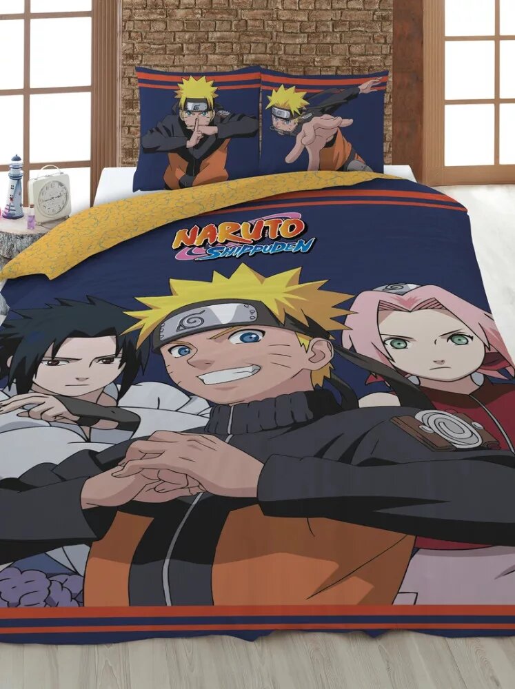 Fight 140 x 200 cm Polyester overtrek van Naruto, 140 x 200 cm, kussensloop 63 x 63 cm