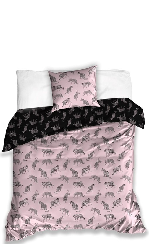 Animal Pictures dekbedovertrek Tigers roze - Multicolor - 140 x 200 cm, 200 x 220 cm - 100% katoen