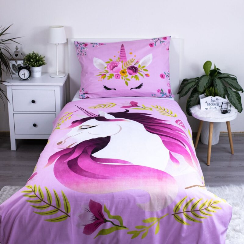 Flowers overtrek van Unicorn, 140 x 200 cm, kussensloop 70 x 90 cm