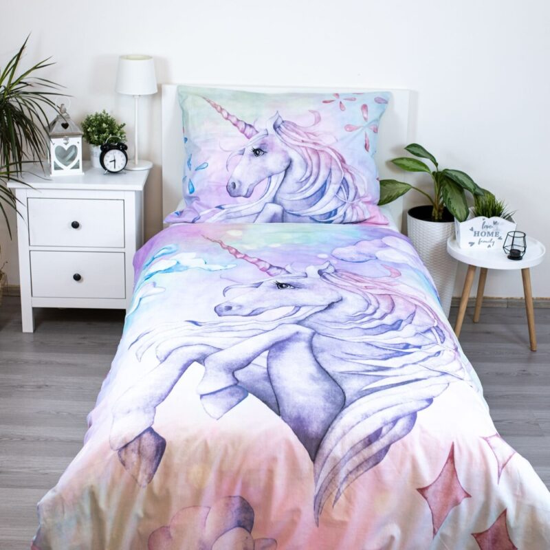 Overtrek van Unicorn, 140 x 200 cm, kussensloop 70 x 90 cm