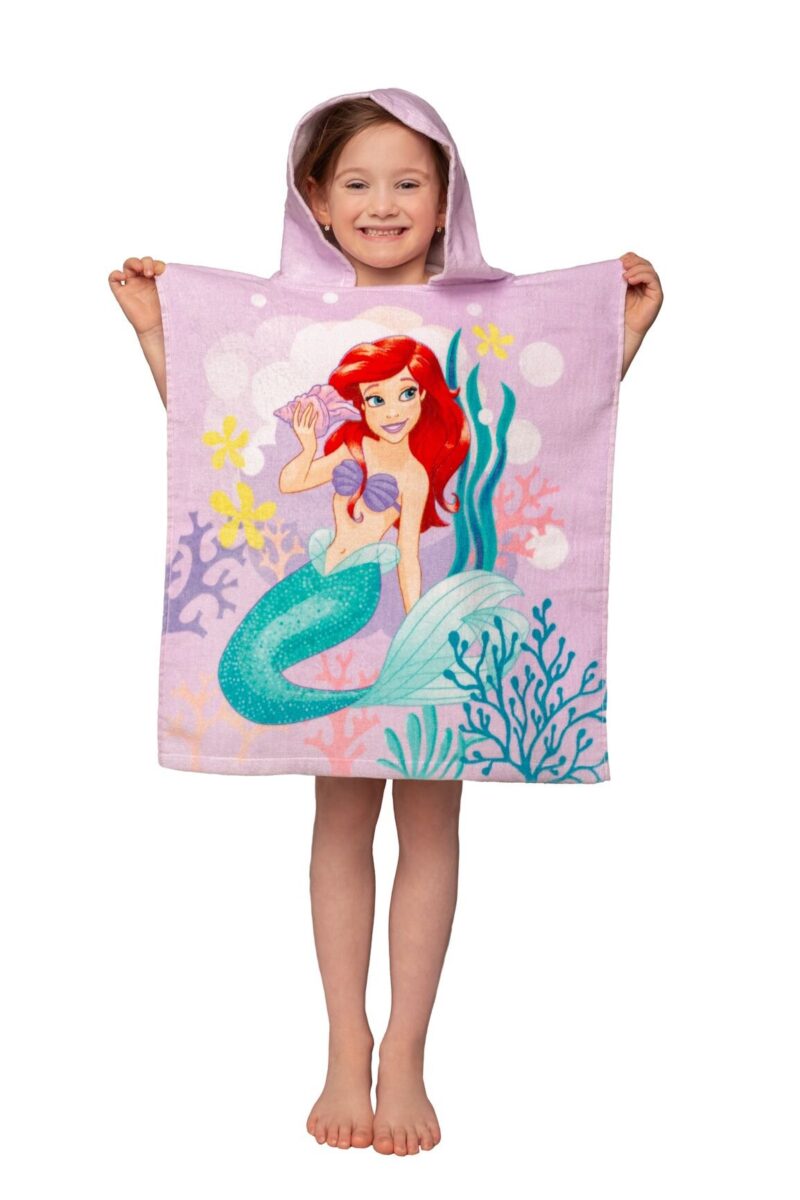 100% katoen poncho van Disney De Kleine Zeemeermin in 50 x 115 cm