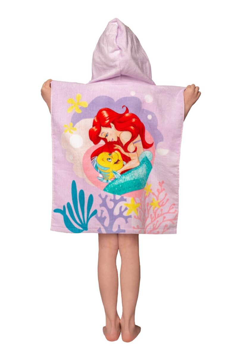 Poncho 50 x 115 cm van Disney De Kleine Zeemeermin, Roze