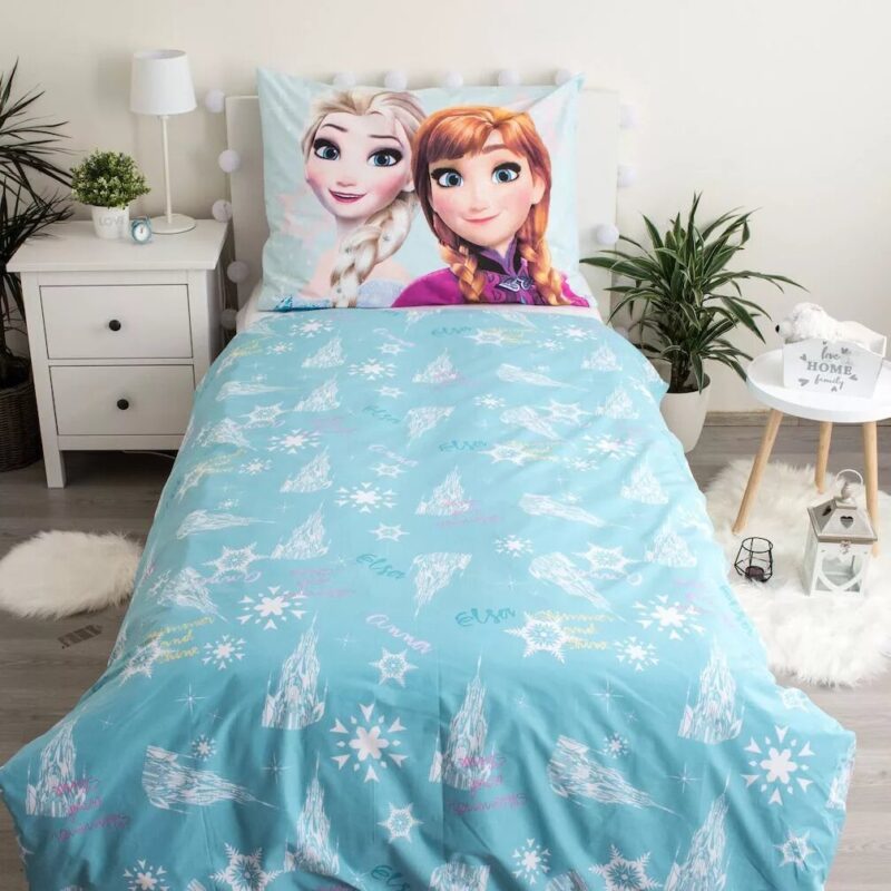 Katoen dekbedset Anna & Elsa van Disney Frozen in 140 x 200 cm