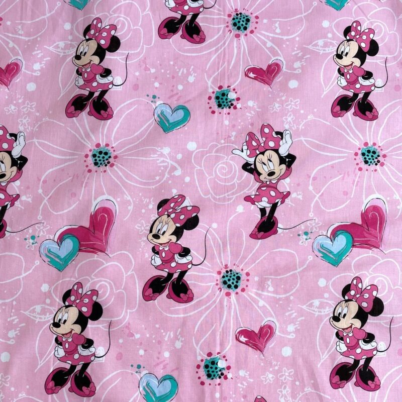 100% katoen hoeslaken roze Eenpersoons van Disney Minnie Mouse in 90 x 200 cm