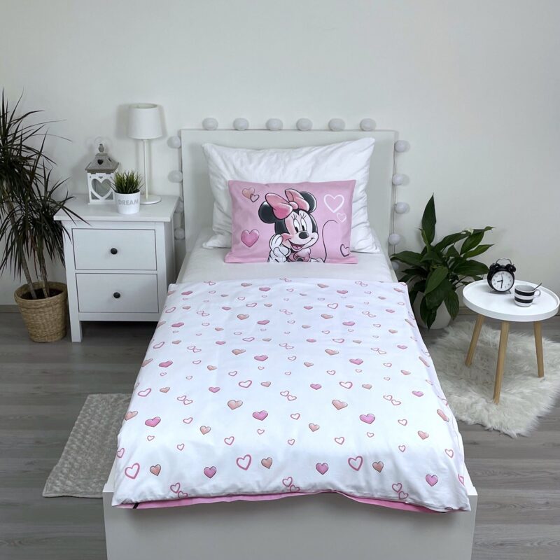 Katoen dekbedset Hearts van Disney Minnie Mouse in 100 x 135 cm