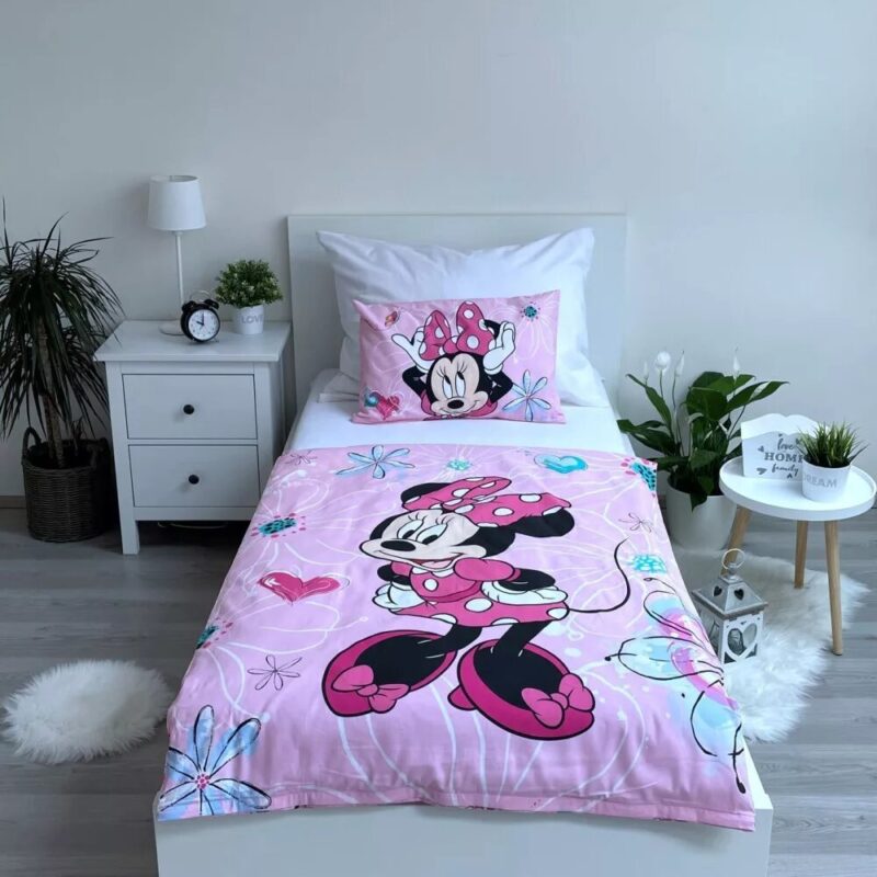 Katoen dekbedset flowers van Disney Minnie Mouse in 100 x 135 cm