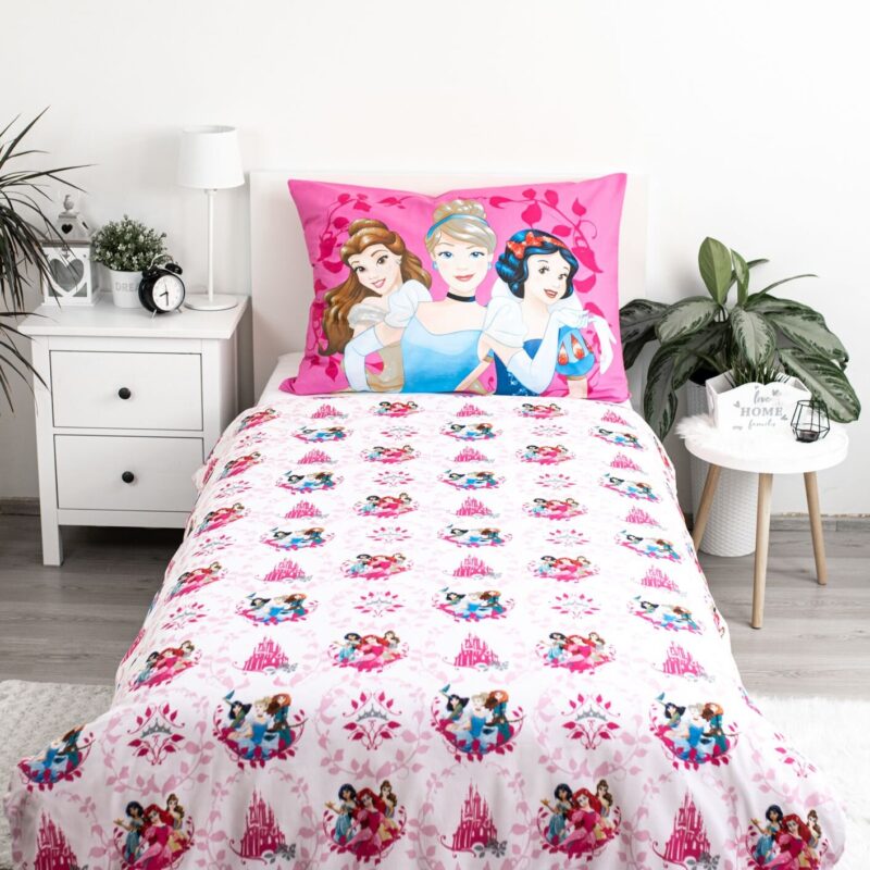 100% katoen dekbedset roze van Disney Princess in 140 x 200 cm